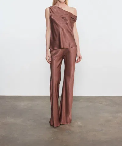 Enza Costa Women's Bias Cut Satin Pant In Nutmeg In Brown