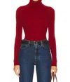 Enza Costa Women's Cashmere Rib Turtleneck Sweater In Red In Red