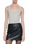 Enza Costa Women's Cotton Pointelle Knit Tank In Grey