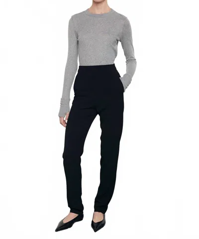 Enza Costa Women's Easy Cuffed Crew Top In Smoke In Gray