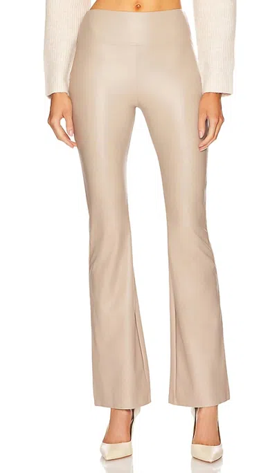 Enza Costa Women's Matte Leather Bootcut Leggings In Putty In Brown