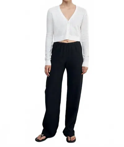 Enza Costa Women's Open Knit Cropped V Top In White