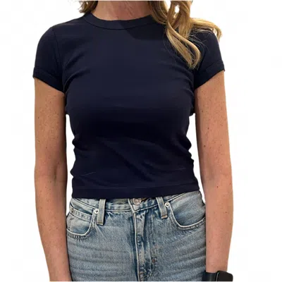 Enza Costa Women's Supima Baby Rib Crop Top In Indigo In Blue
