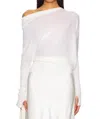Enza Costa Tissue Cashmere Slouch Sweater In White