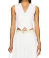 Enza Costa Twill Vest In Off White