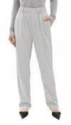 Enza Costa Wool Suiting Pull On Trousers Light Heather Grey In Animal Print