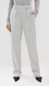 Enza Costa Wool Suiting Pull On Trousers Light Heather Grey In Grey