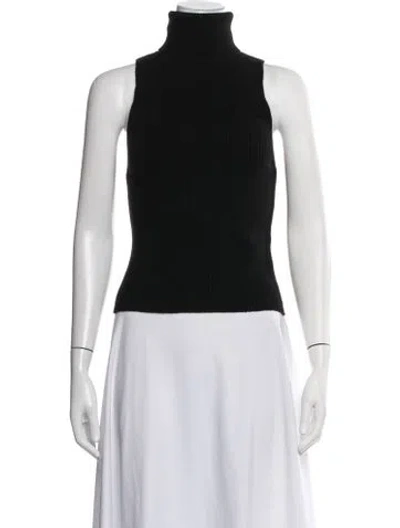 Pre-owned Enza Costa Wool Turtleneck Sweater In Black