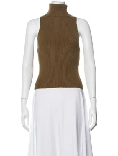 Pre-owned Enza Costa Wool Turtleneck Sweater In Brown