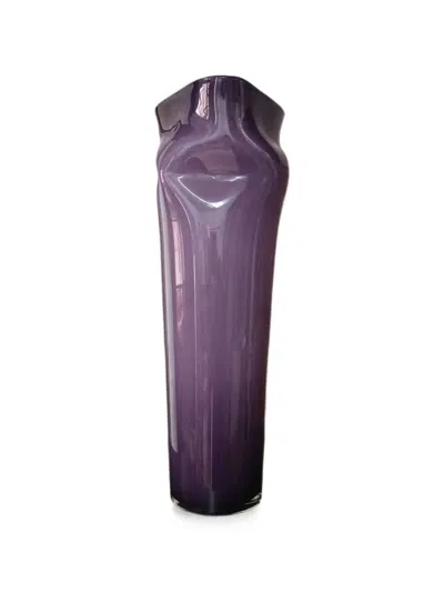 Enzo De Gasperi Cylindrical-shaped Sculpted Vase In Purple