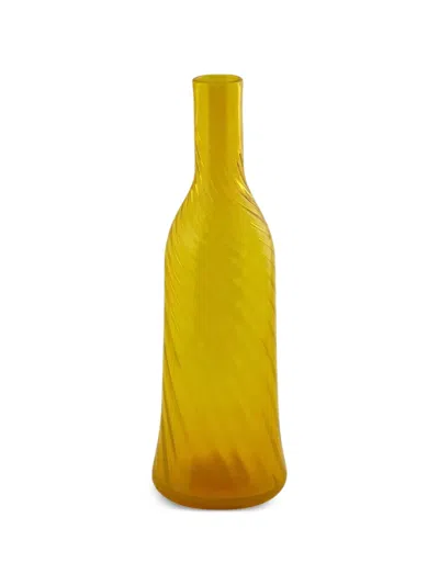 Enzo De Gasperi Ribbed Bottle Vase In Yellow