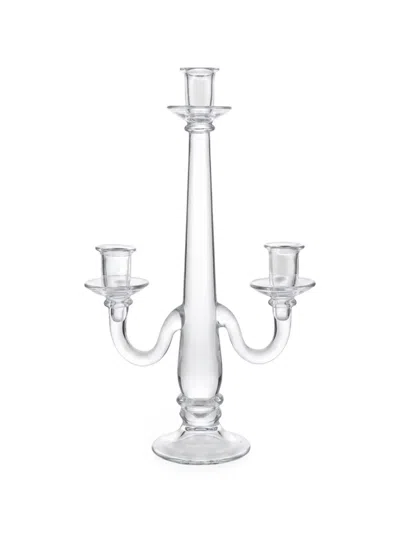 Enzo De Gasperi Three-light Glass Candelabra In 뉴트럴