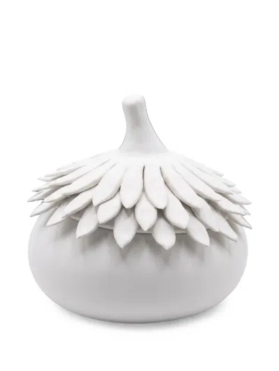 Enzo De Gasperi Trendy Leaf-embellished Box In White
