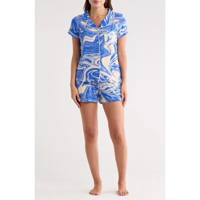 Enzos Inactive Wear Dixie Short Pajamas In Thalassa Marble - Bl