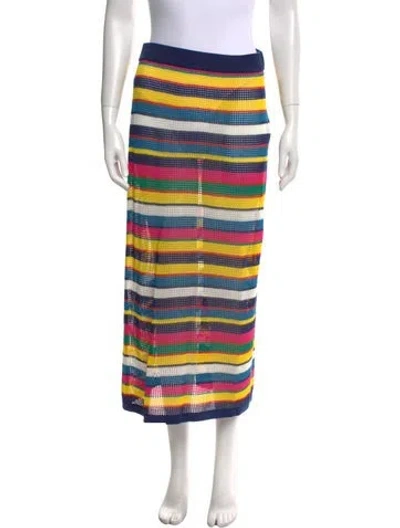 Pre-owned Eolas Mesh Midi Length Skirt In Blue