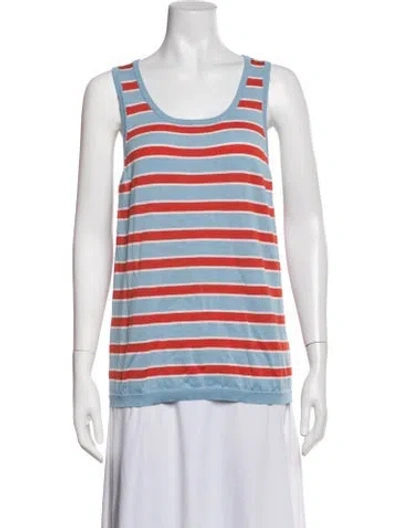 Pre-owned Eolas Striped Crew Neck Top In Multicolor