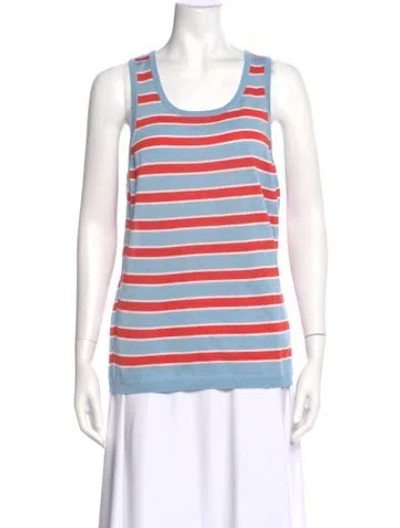 Pre-owned Eolas Striped Crew Neck Top W/ Tags In Blue