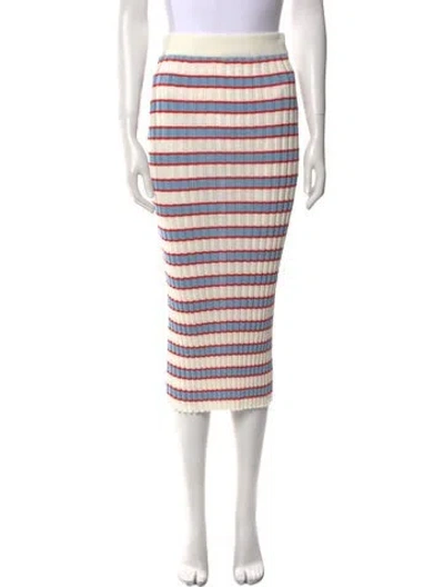 Pre-owned Eolas Striped Midi Length Skirt W/ Tags