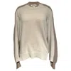 Eolas Women's Neutrals Max Cream Crewneck In Recycled Cashmere & Recycled Wool In White