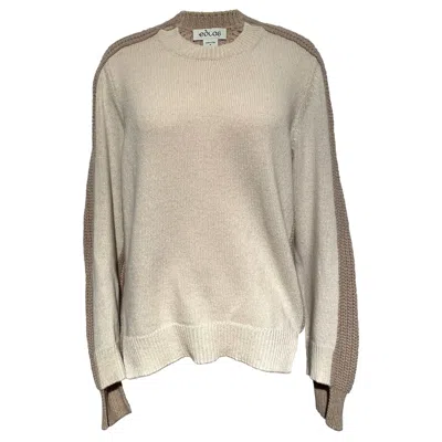 Eolas Women's Neutrals Max Cream Crewneck In Recycled Cashmere & Recycled Wool In Neutrals