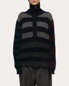 Eolas Women's Blue Parker Navy Button Front Sweater In Recycled Cashmere & Recycled Wool In Navy
