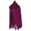 Eolas Women's Pink / Purple Cristobal Pink Leopard Blanket Scarf In Brushed Recycled Cashmere & Mohair In Pink/purple