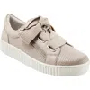 Eos Footwear Jovi Perforated Leather Sneaker In Pebble