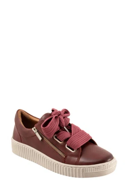 Eos Footwear Jovi Zip Sneaker In Burgundy