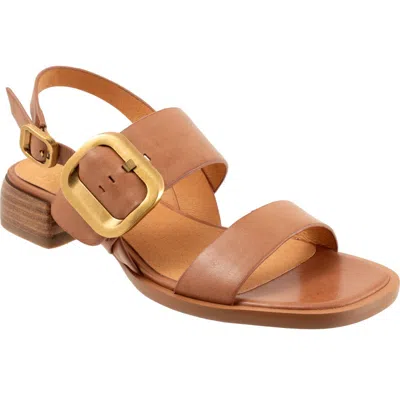 Eos Footwear Tegan Block Heel Sandal In Brandy