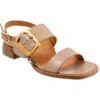 Eos Footwear Tegan Block Heel Sandal In Taupe
