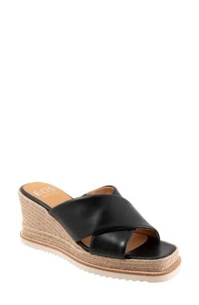 Eos Footwear Zelie Platform Wedge Sandal In Black