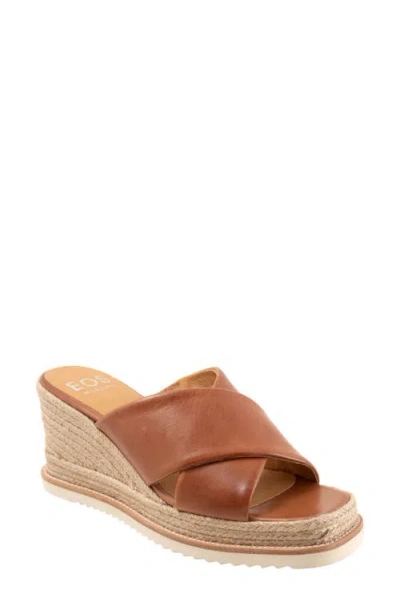 Eos Footwear Zelie Platform Wedge Sandal In Brandy
