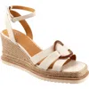 Eos Footwear Zeline Platform Wedge Sandal In Bone