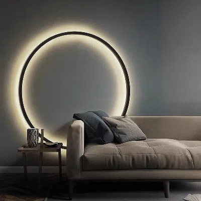Ep Designlab 47" Minimalist Circle Wall Light In Multi