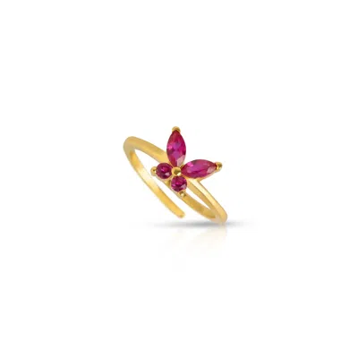 Ep Designs Women's Butterfly Pink Ring