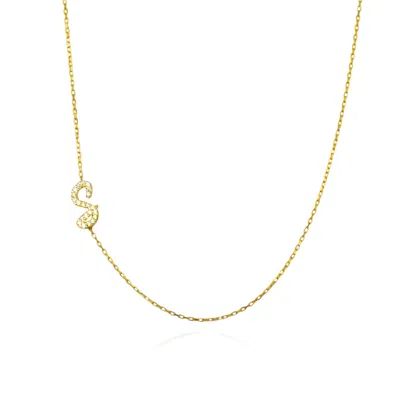 Ep Designs Women's Gold Asymmetrical Letter Necklace -silver