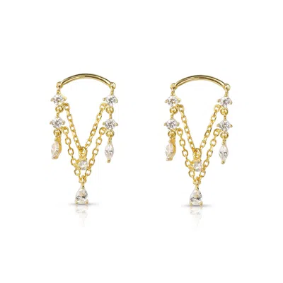 Ep Designs Women's Gold Diana Multi Chain Drop Earring