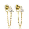 Ep Designs Women's Gold Elona Round Cut Drop Earring In Gold