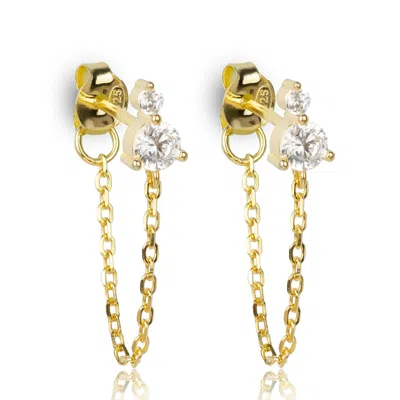 Ep Designs Women's Gold Elona Round Cut Drop Earring