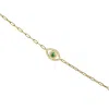 Ep Designs Women's Gold Evil Eye Emerald Chain Bracelet In Gold