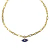 Ep Designs Women's Gold Lapis Lazuli Eye Necklace