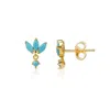 Ep Designs Women's Gold Mia Turquoise Stud Earring In Gold