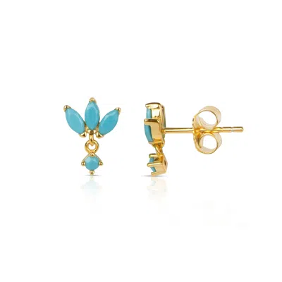 Ep Designs Women's Gold Mia Turquoise Stud Earring