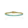 Ep Designs Women's Gold / Silver Turquoise Tennis Bracelet In Multi