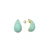 Ep Designs Women's Gold Teardrop Earring - Turquoise In Gold