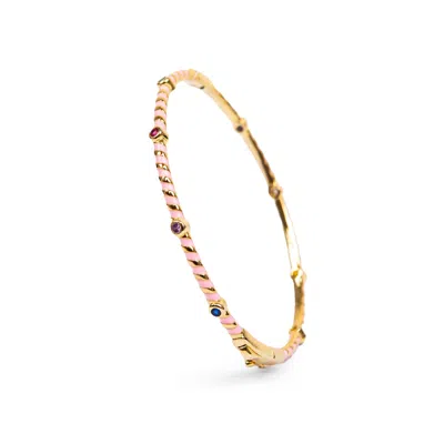 Ep Designs Women's Pink Multicolor Enamel Bracelet - Gold