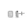 Ep Designs Women's Radiant Cut Stud Earring - Silver In Silver