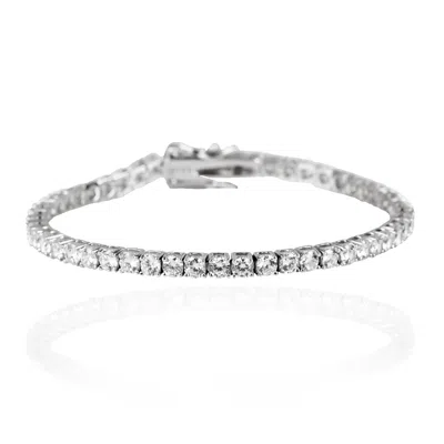 Ep Designs Women's Silver 3mm Classic Tennis Bracelet