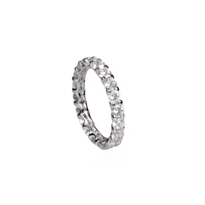 Ep Designs Women's Silver Lina Round Eternity Band
