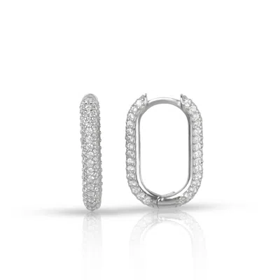 Ep Designs Women's Silver Melina Huggie Hoop Earring